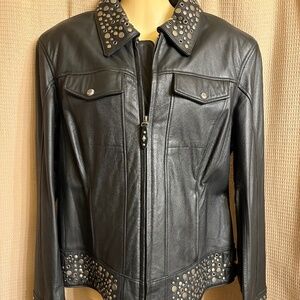 Harley Davidson Black Leather Roxy Jacket Women's L
